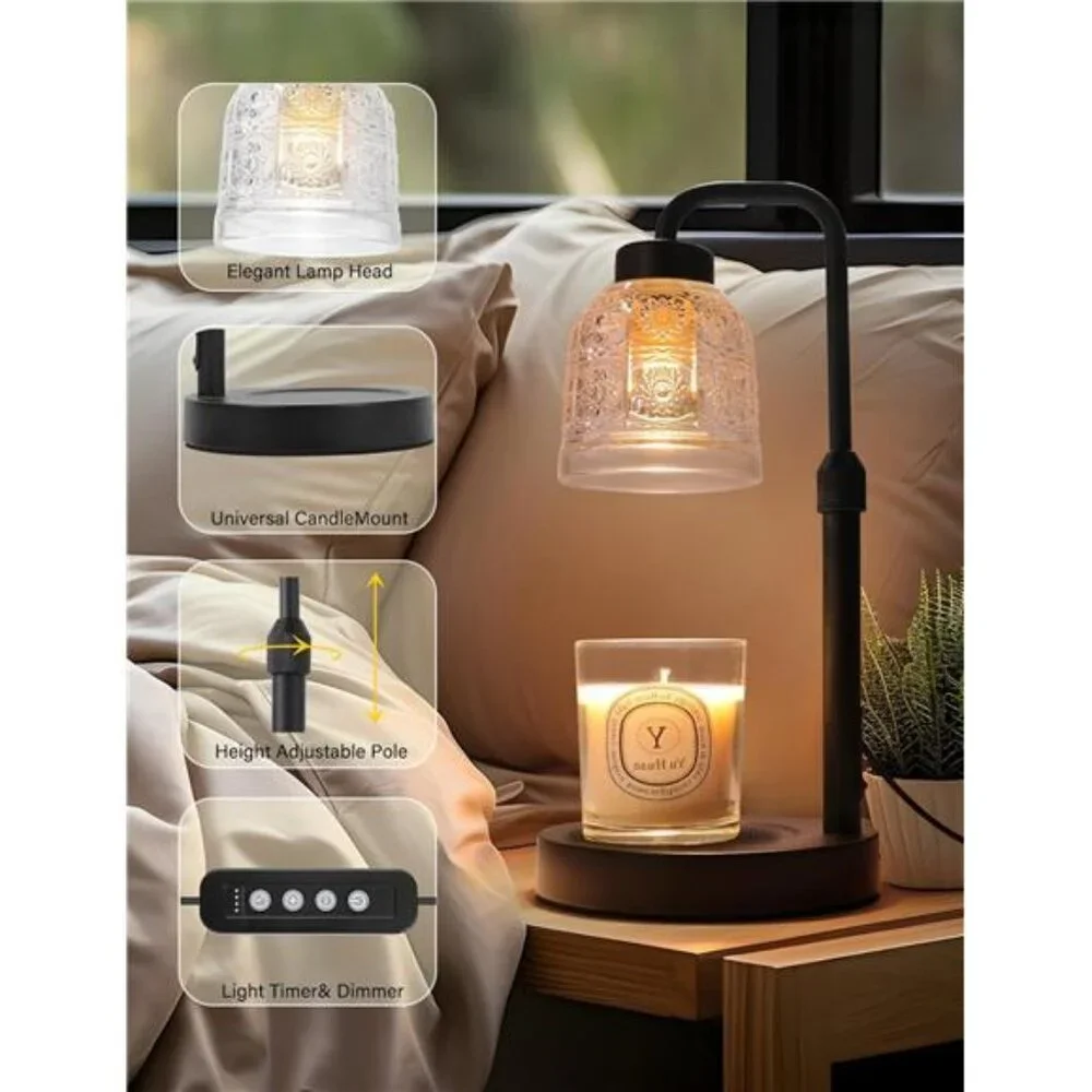 Candle Warmer Lamp with Timer Dimmable, Adjustable Lamp Candle Warmer, Birthday